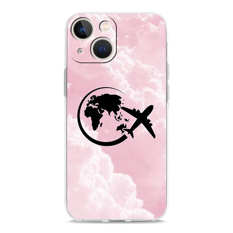 Phone Case For iPhone 17 Air Cases iPhone 16 15 12 13 14 Pro Max SE 7 8 Plus iPhone11 Clear Soft Cover Airplane Pattern