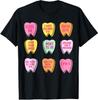 Día de San Valentín Dental Diente Dulce Retro Dentista Camiseta