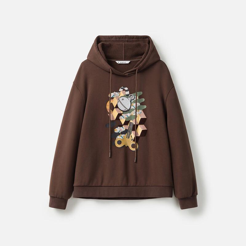 broadcast Women's Hooded Fashion Print Loose Sweatshirt