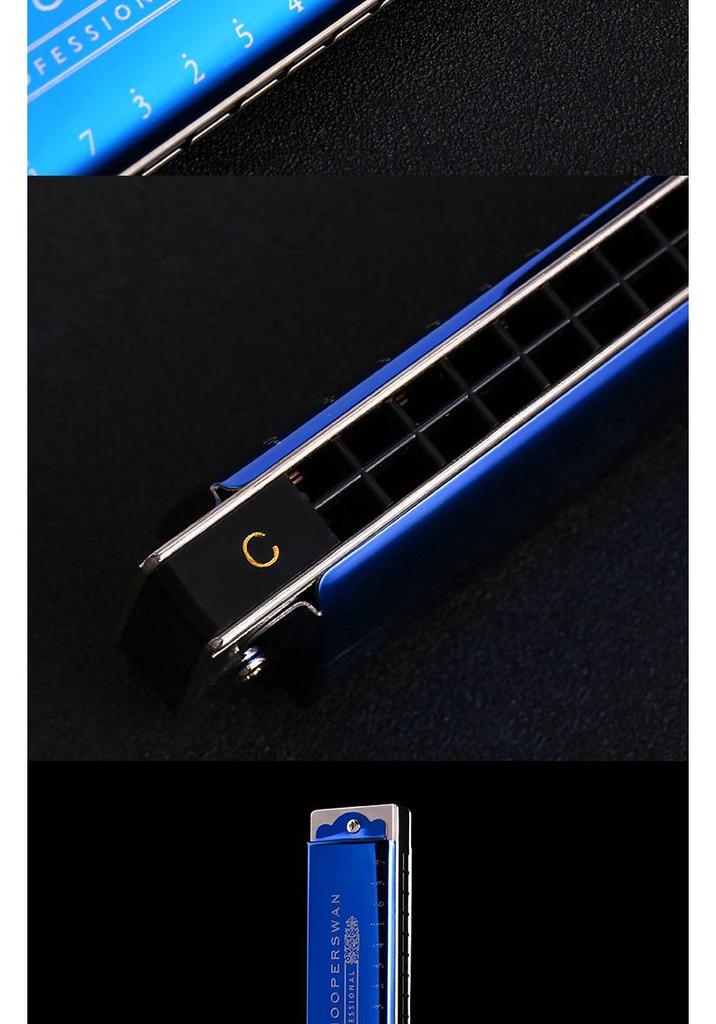 Swan 24-Hole Harmonica, C Key, Double Reed for All Levels – Perfect for Practice, Performance & Competition