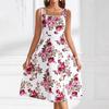 Women Bohemian Floral Printed Summer Dress Sleeveless Holiday One Piece