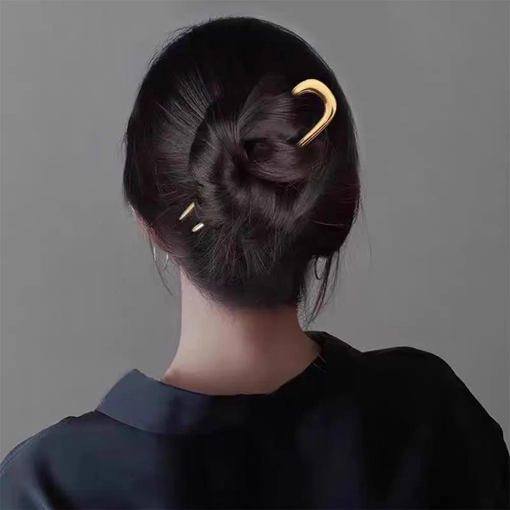 Baguettes à Cheveux Élégantes en Métal Pinces à Cheveux Françaises pour Femmes Épingle à Cheveux en Forme de U Mode Accessoires Bijoux de Cheveux Vente en Gros