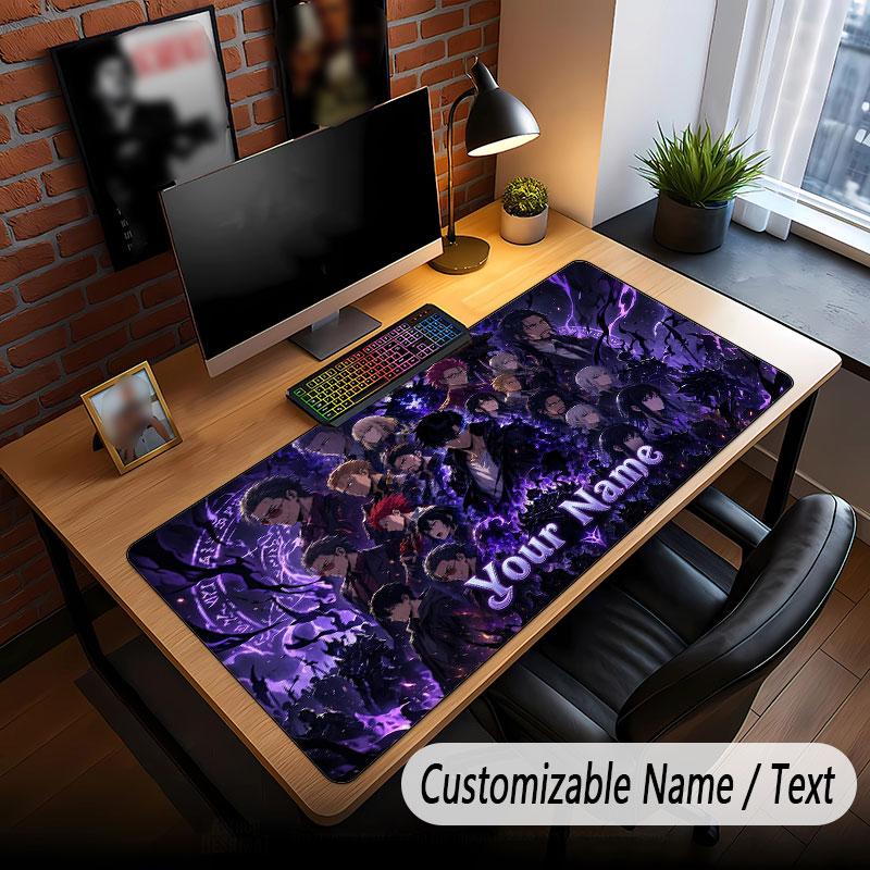 Custom Name Extended Mouse Pad,Solo Leveling Gaming Desk Mat For Home Office Desktop Decor