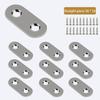 Metal Corner Brace Plates 4PCS Flat Straight Plate Bracket with Fixing Screws for DIY Furniture Repair
