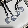 Lace Up Rope Necklace Cat Eye Moon Pendant Necklace Chinese Style Jewelry Gift