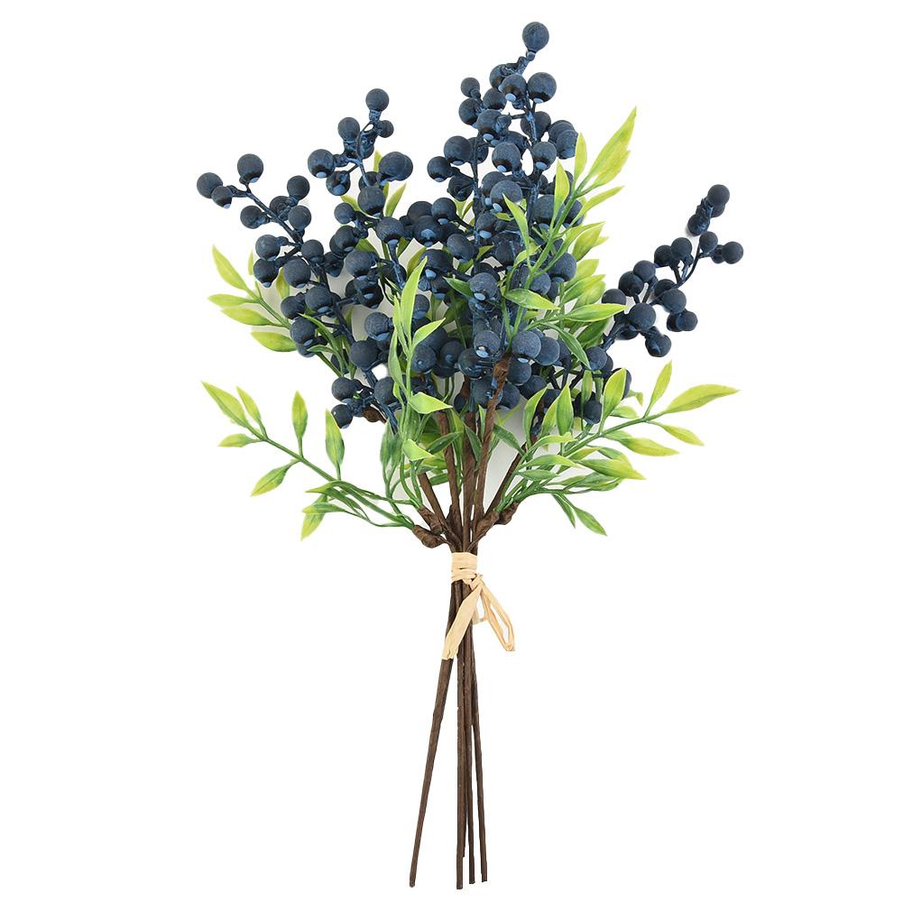 

6PCS Artificial Christmas Berry Branch Simulation Flowers Christmas Fake Flower New Year Xmas Ornament Party Home Decoration синий