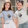 Duomiaowu Girls' Cartoon Short Sleeve T-Shirt