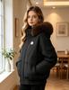 Winter short tooling cotton-padded women's new small man with big fur collar thickened pie to overcome cotton-padded coat women
