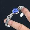 Daughters Day Sale 925 Sterling Silver Sodalite Gemstone Ethnic Flower Bangle