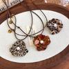 Comfortable Clavicle Chain Lightweight Flower Pendant Necklace Brown Leopard Print Fashion Neck Decoration