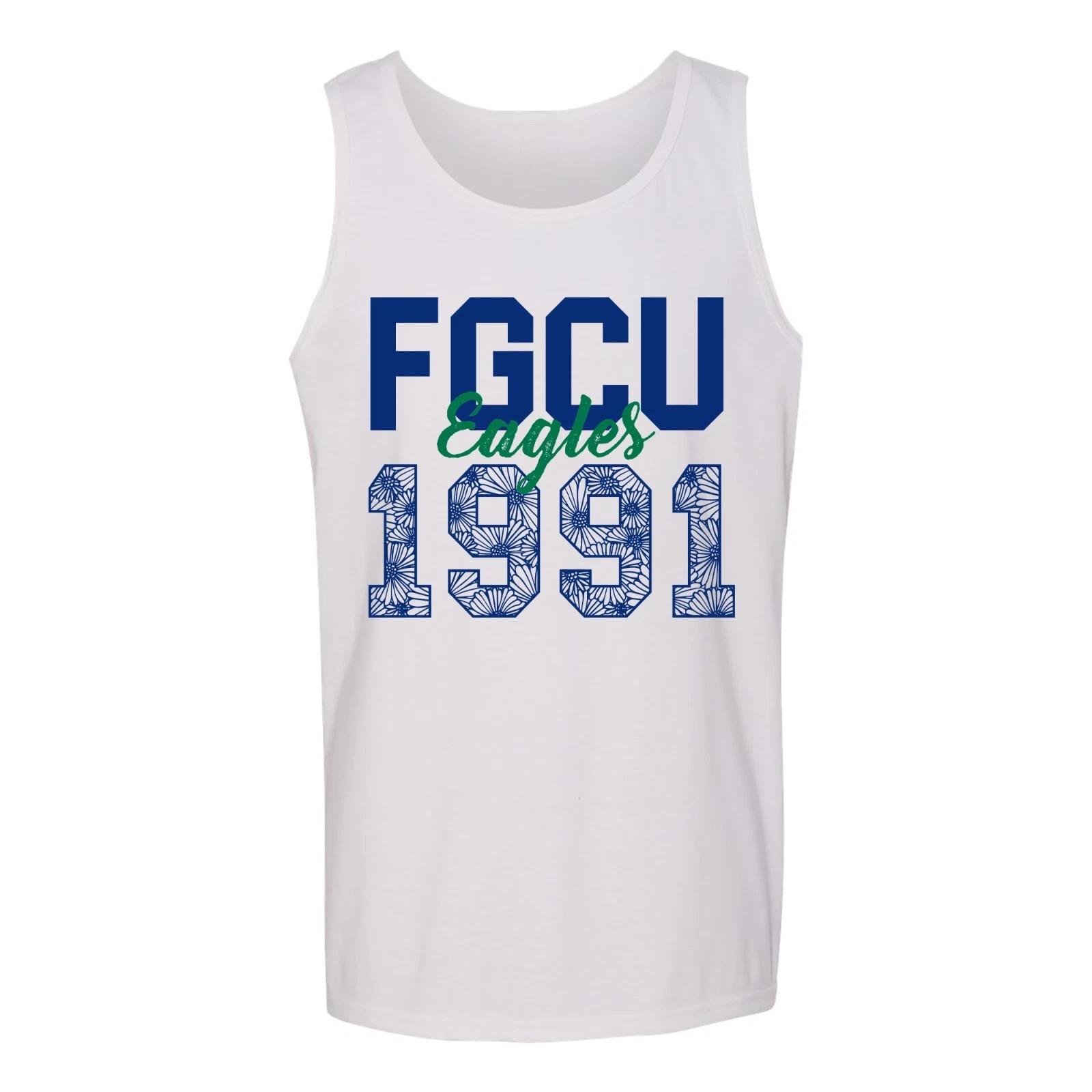 Florida Gulf Coast Eagles Flower Power Tank Top - White 3XL