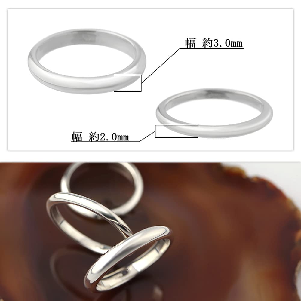 Gin no 3mm Simple Round Plain Sizes Silver Mirror Perfect for for Men and Women [Shinjuku Kura] Ring, 5-21 (Size 7), 925, Polished, Slim, Straight,