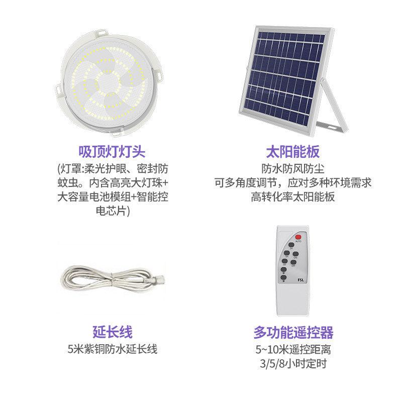 Solar Ceiling Light Indoor Remote Control Aisle Corridor Balcony Light Emergency Portable LED Super Bright Outdoor Courtyard