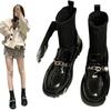 Knitted Elastic Socks Boots Women's 2025 New Loafers Thin Boots British Fashion Thin Short Boots Winter