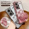 KEYSION Shockproof Plating Phone Case for Xiaomi Redmi Note 13 Pro+ 5G Clear Soft TPU Glitter Jewelled Swan Kickstand Back Cover
