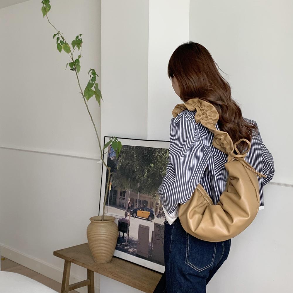 Pleated PU Cloud bag for women leisure armpit bags women's shoulder bags new