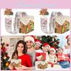 House Man Gingerbread Pattern Paper Gift Box Christmas Celebration Decor Props