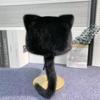Cosplay Black Cat Baseball Cap Lovely Tail Peaked Cap Versatile Cat Ear Plush Hat  Winter