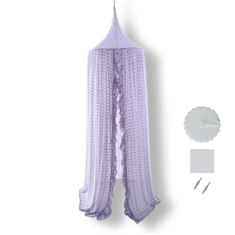 

Baby Bed Canopy Infant Crib Mosquito Net Tent-Hanging Curtain Mesh Bed Cover Babies Essential Gift for Infant Mother фіолетовий