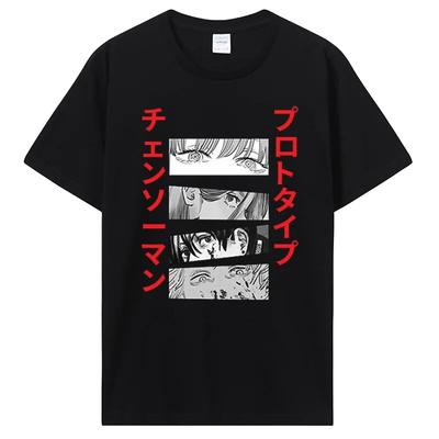 Lato 100% Bawełna Unisex T-Shirt Topy Styl Japoński Anime Manga Lato Czarny Krótki Rękaw Koszulka Kobiety T-shirt