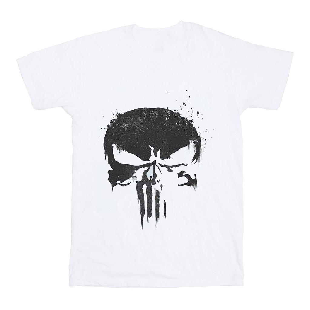 Marvel Womens/Ladies The Punisher TV Skull Logo Cotton Boyfriend T-Shirt