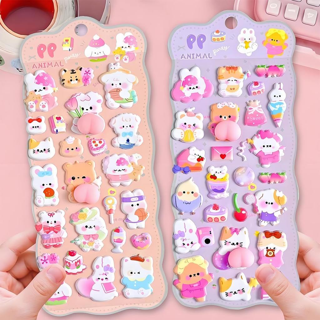Set of 2 3D Butt Cute Squishy Stickers for DIY 3D Decorations for Perfect for Decorating and Water Bottles Stickers, Crafts, Girls, Planners,