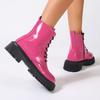 2025 Autumn New Women's Platform Martin Boots - Medium Heel Ankle Boots  British Style  Vintage Chunky Heel Single Boots