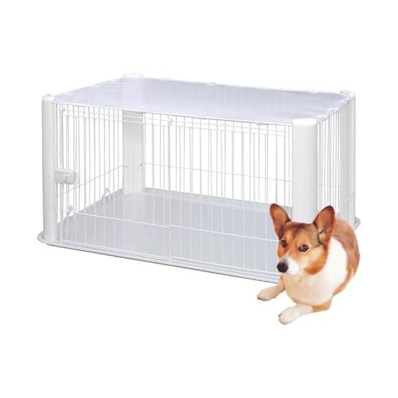 Iris Ohyama Dog Circle Pet Circle White for Medium-sized Dogs Width 113 x Depth 79 x Height 60 cm