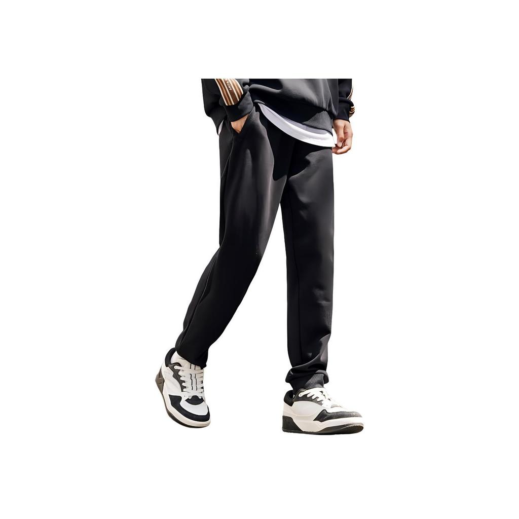 Anta Basketball Series Solid Knit Cuff Casual Sports Pants Men Bottoms Black 952321317-1