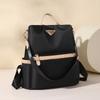 Backpack Women's Solid Color Commuter Backpack Large Capacity Contrast Color Bag
