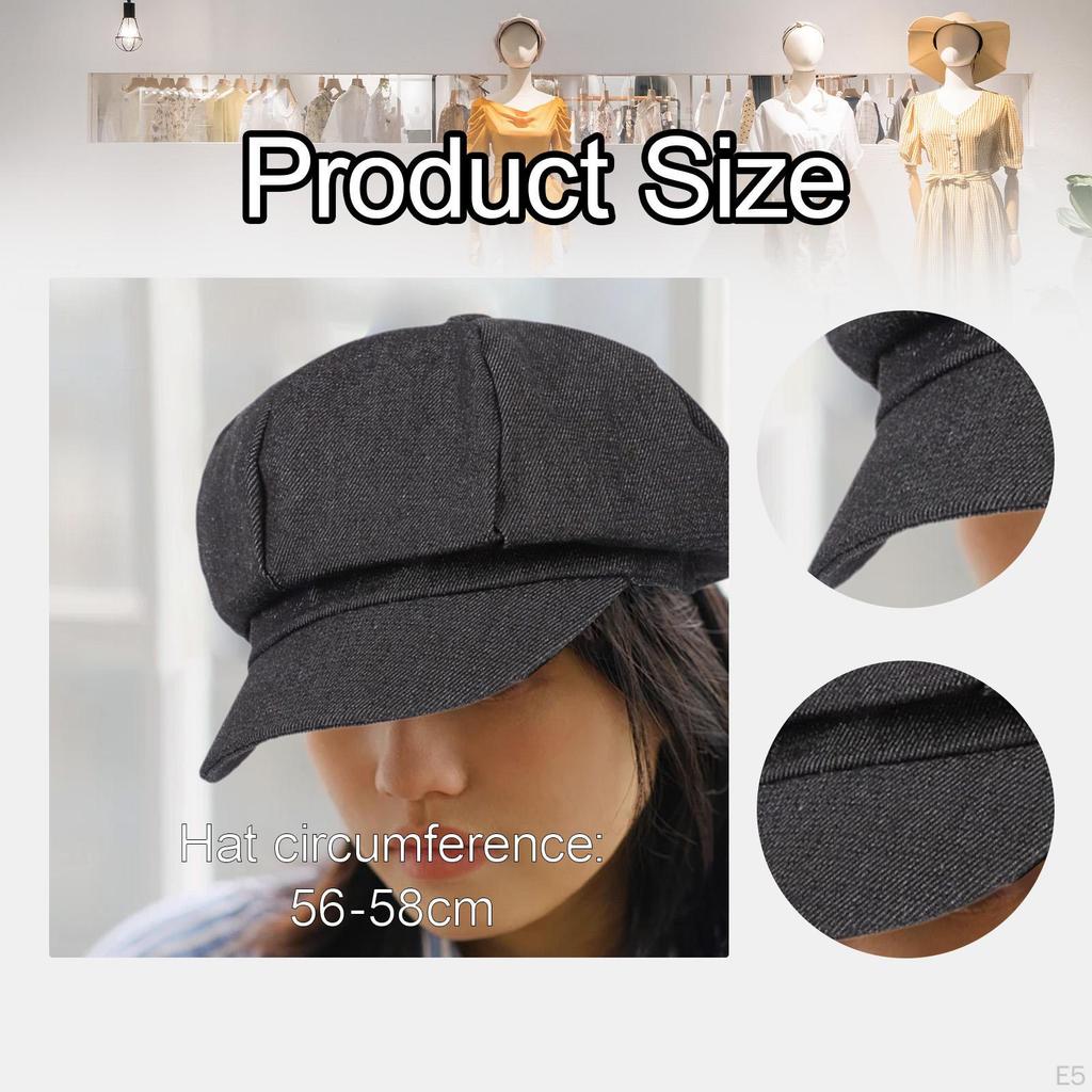 Women Newsboy Cap Casual Beret Flat for Vacation, Travel, Driving, Date