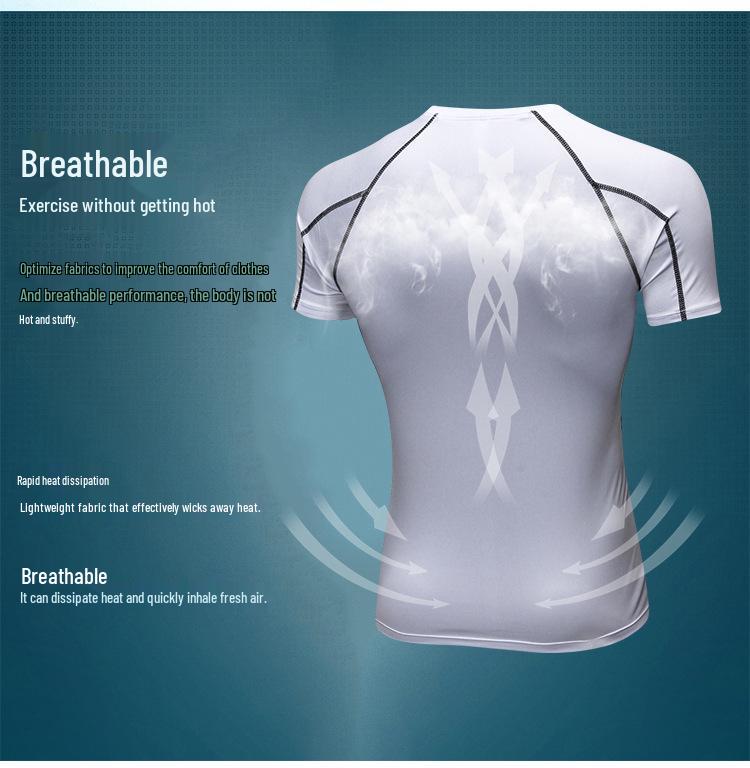 Men's Quick-Dry Compression Fitness T-Shirt - Short Sleeve