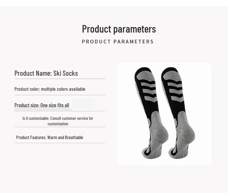 Skisocken Outdoor-Sport: Dickes Frottee, Überknie, Schweißabsorbierend, Warme & Bequeme Wandersocken