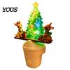 Plug-in Night Light for Bedroom Christmas LED Light, Resin Glowing Tree Lamp with Kids Reindeer Modern Relief Texture Seesaw Design, Wall Decor