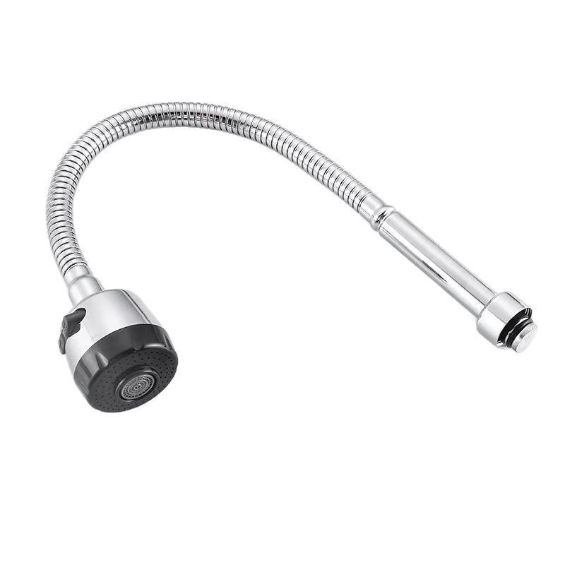 Universal Stainless Steel Kitchen Faucet Spout, Single Handle, Cold/Hot Swivel, Large Bend for Sink Repair
