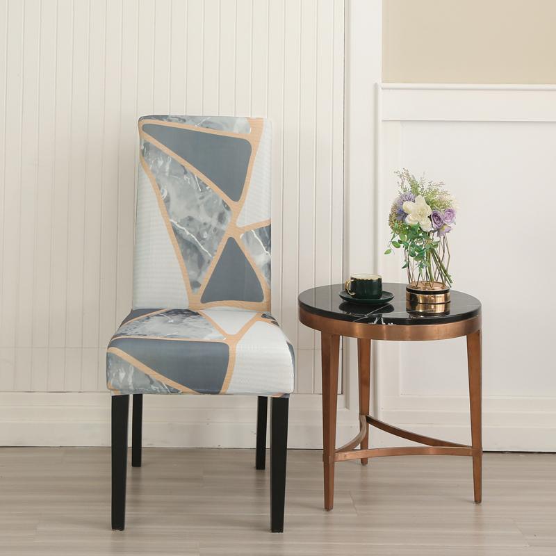 1PC Geometrischer elastischer Esszimmerstuhlbezug Stretch Sitzbezug Schonbezüge Stuhlhussen für Esszimmer Hochzeit Hotel Bankett Büro
