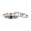 Black White Promise Rings Matching Engagement Wedding Bands Stainless Steel Adjustable Jewelry for Her Him, Valentine's Birthday