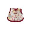 2025 Children's Chinese New Year Retro Jacquard Padded Vest – Winter Outfit for Girls