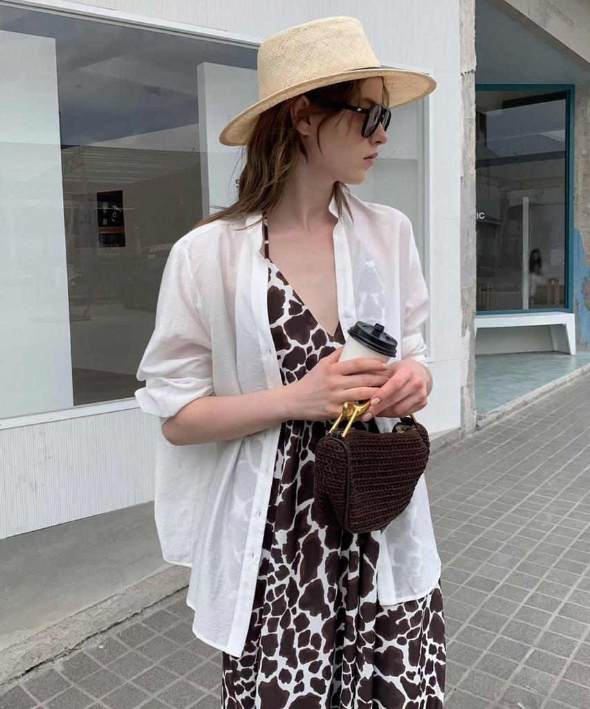 Baseukala Sheer Scarf Blouse (2Colors)