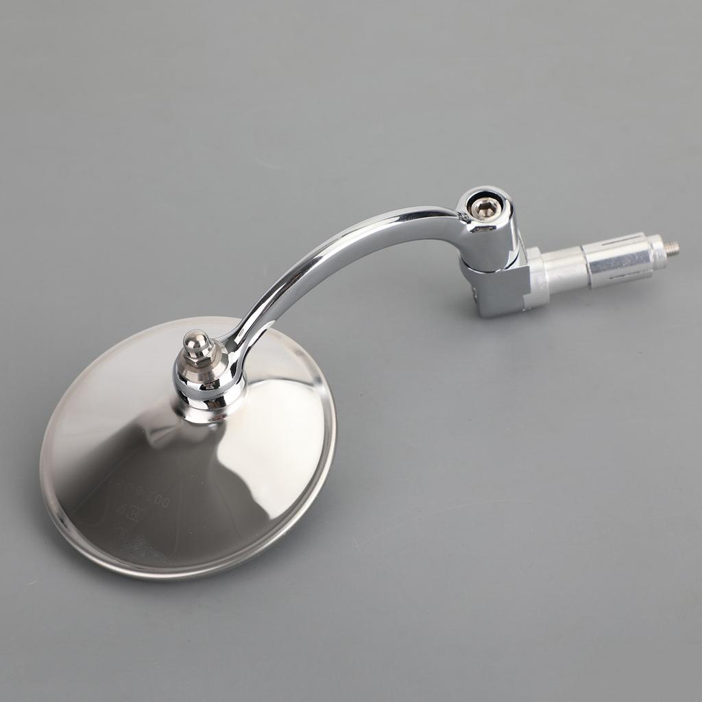 Chrome Runde Rückspiegel Lenkerendspiegel für Motorrad Chopper Cafe Racer