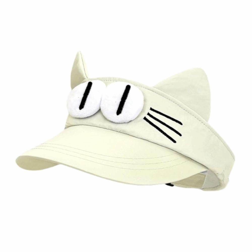 Big Eyes Cat Cat Ears Visor Cap Quick-drying Empty Top Cap Cute Sun Visor Women Summmer
