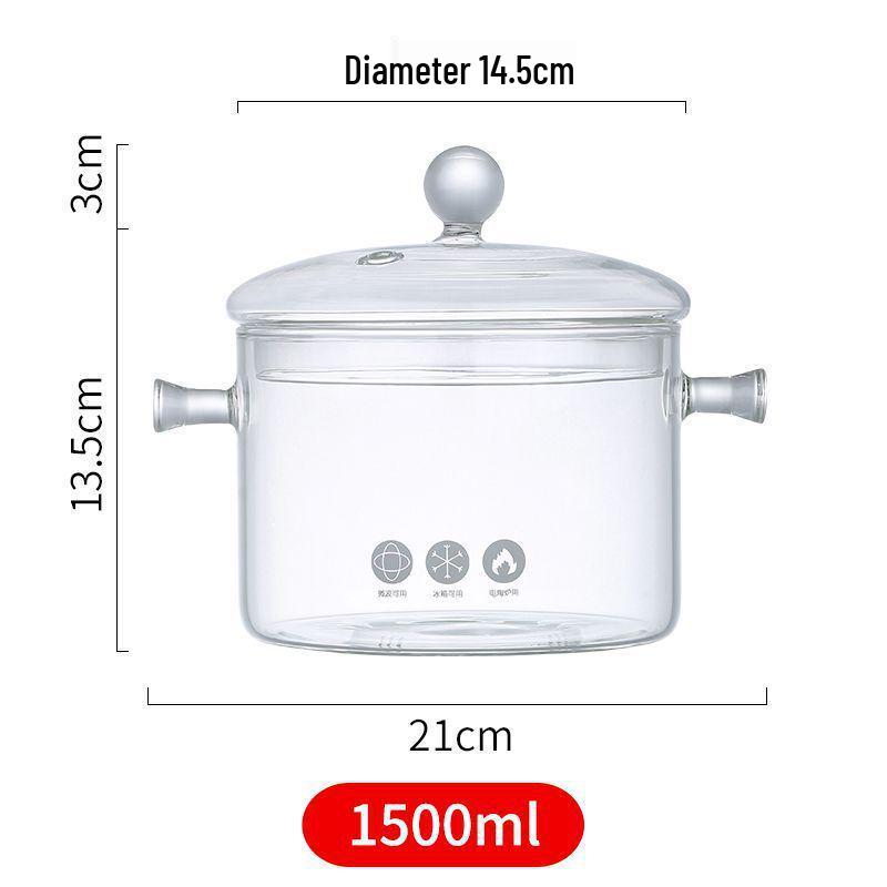 

Термостійкий боросилікатний скляний чайник з кришкою та ручкою для кави та глінтвейну