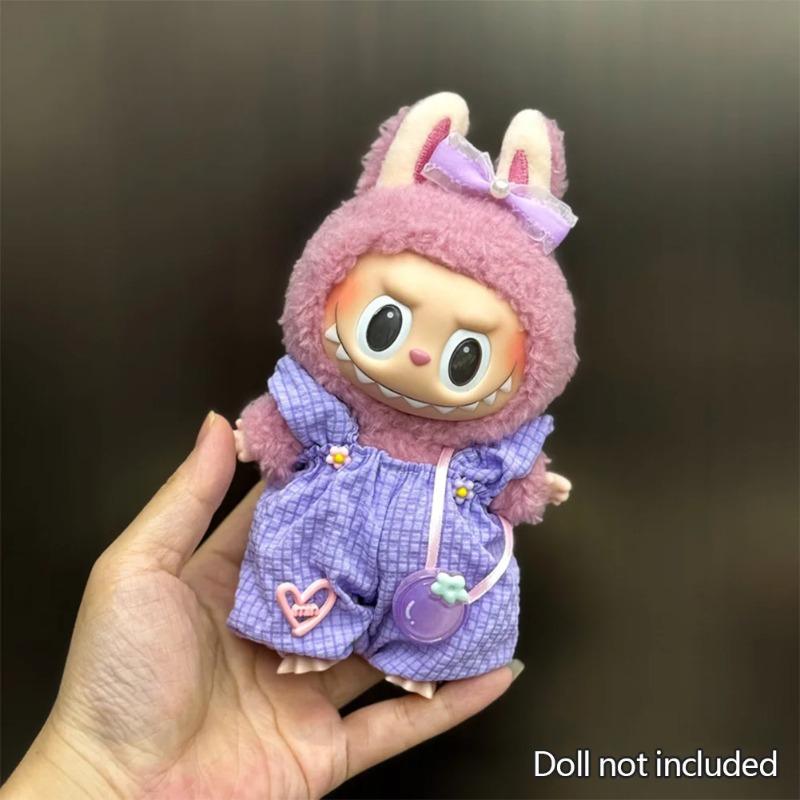 Fashion Clothes Ropa Labubu Clothes Outfit Doll Accessories For 15/17cm Labubu V2 V1 Plush Doll's Suspenders Suit