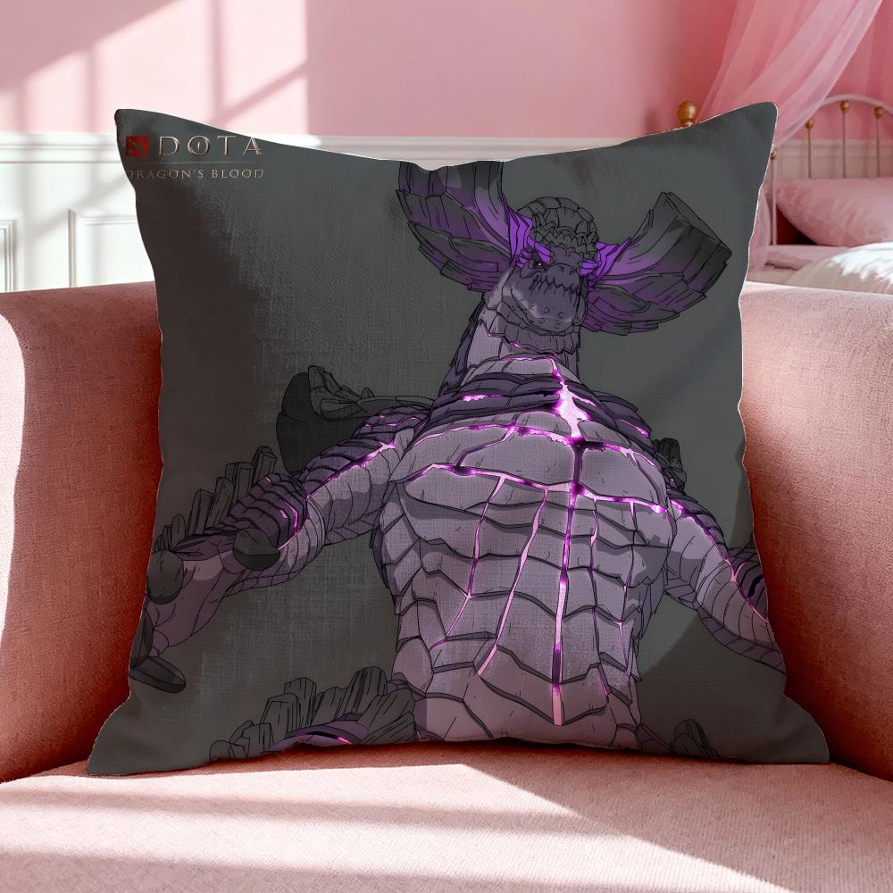 Anime D-Dota: Dragon'S Blood Cushion Cover Breathable Linen Pillowcase Summer Odorless Eco-Friendly Invisible Zipper Washable