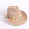 Popular European and American Classic Western Denim Straw Hat, Men's and Women's Fashion Outdoor Sunscreen Sequined Straw Hat