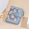 Women Short Purse Cute Fashion Printed Bear Zipper Hasp Coin Wallet Card Bag Ultra-Light Wear-Resistant Wallet Carteira