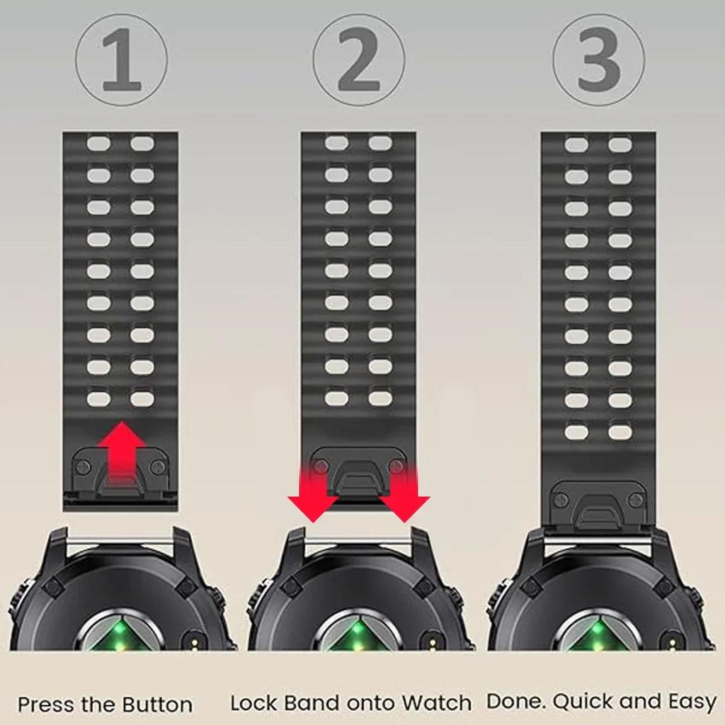 22 26MM Silicone WatchBand For Garmin Fenix 8 51MM 47mm 8E Enduro3 2 7X 7 6X 6 Pro 5X 5 Strap WristStrap Quick Release Bracelet