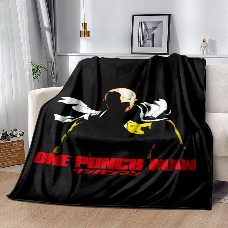 3D One Punch Man Saitama Cartoon Anime Soft Blanket,Soft Throw Blanket for Home Bedroom Bed Sofa Travel Cover Child Gift