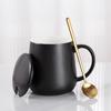 Simple Mug with Lid Spoon Ceramic Cup Hotel Room Water Cup Opening Gift Box Coffee Cup