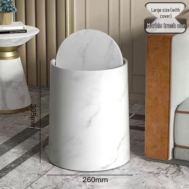 

Мусорная корзина в скандинавском стиле, большой вместимости, в стиле ретро, под мрамор, для спальни, гостиной, ванной комнаты и отеля.
